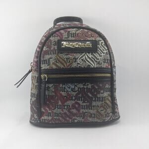 JUICY COUTURE Mini Backpack Multicolored Print Over Black NWOT